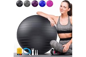 GOONIDY Pelota de Pilates Suave, Bola Yoga Embarazada Antiexplosión Soporte de 2,200lbs, Softball Fitball Embarazo Ball Pelotas Gimnasia Ritmica Niña Embarazadas (Oficinas & Familias & Escuelas)
