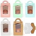 Lot De 10 Boîtes Pâtisserie Kraft Blanc Avec Fenêtre – 20,2 × 30,5 × 7 Cm – Idéal Gâteaux, Cupcakes & Cookies