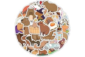 CANVERLENS Adesivi capibara dei cartoni animati 55 pezzi, adesivi in vinile con decorazione estetica per album, laptop, bambini, adolescenti, ragazze