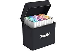 TongFu Rotuladores de 48 Colores, 2023 Nuevos Marcadores Doble Punta de Vellón Fino de Nylon, La Máxima Suavidad, Seguros, Secado Rápido, Fácil de Mezclar, para Bocetos, Cómics, Garabatos