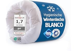 ‎THIRD OF LIFE Bettdecke 135x200 Winter mit Hygieneschutz & weicher Veredelung, Nachhaltige Winterdecke Blanco, Atmungsaktive und feuchtigkeitsregulierende Steppdecke, Warme 135 x 200 Blanket, Ideal für Allergiker