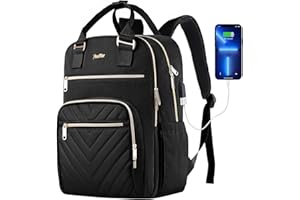 YIORMIOR Mochila Mujer, Mochila Ordenador Portatil 15.6 Pulgadas con Puerto USB, Mochilas Escolares Antirrobo para Instituto 