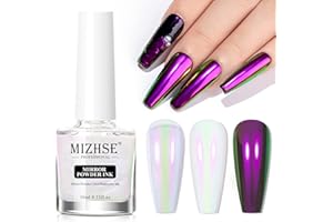‎MIZHSE MIZHSE Nagellack Chrome Nail Powder Flüssigkeit Maniküre Chrome Flüssigkeit für Nagel Art Neon Chamäleon Pearl Effect 1x10ML