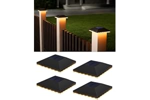 JACKYLED Solar Post Lights for 7×7 9×9 10×10 CM, IP65 Waterproof Post Lights, Auto Dusk to Dawn Solar Fence Light for Mailbox, Garden, Driveway, 4 Pack
