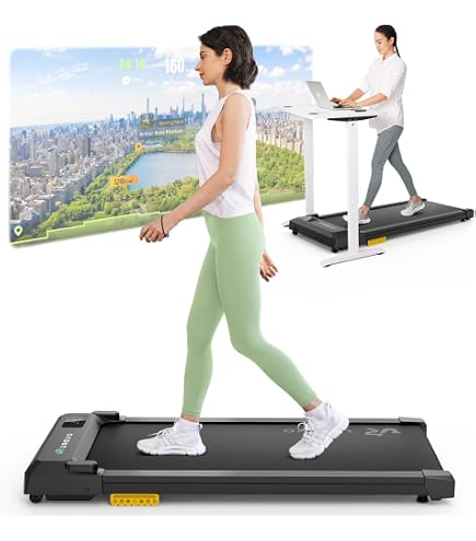 UREVO Tapis De Marche Inclinable 14% Automatique – Tapis De Course Pliable Smart APP, Moteur Silencieux 110×42 Cm