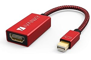 iVANKY Mini Displayport a HDMI - 4K Risoluzione - Mini DP to HDMI, Adattatore Mini Displayport a HDMI maschio a femmina compatibile con Surface Pro, ThinkPad, Dell ecc - Rosso