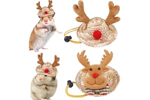 CSAFYRT Vestiti di criceto 2 pezzi Cappelli di criceto di corna e cervo abiti da criceto regolabili per il vero criceto l