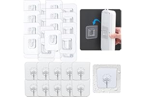 CUBIBOO Set 10 + 10 Ganchos para Colgar - Gancho Pared - Cuelga Facil Adhesivo - Colgadores Adhesivos Resistentes