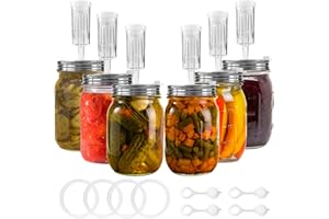 Artcome Set di 32 coperchi di fermentazione con chiusura ad aria, tappi di fermentazione per vasetti grandi a bocca larga