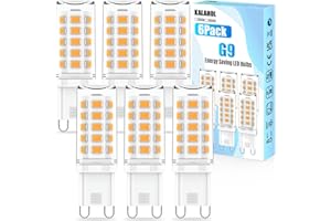 KALAHOL 6 Pack G9 LED Bulbs Warm White, 4W, 3000K, No Flicker, Equivalent to 40W Halogen, 400LM, Non-Dimmable, Energy Saving G9 LED Light Bulbs for Decoration, Office, Home Lighting Decor and More