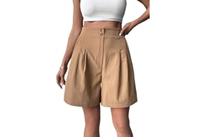 GORGLITTER Bermudas para mujer, pantalones cortos de verano, pierna ancha, pantalones cortos, informales, con bolsillos