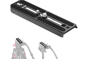 NEEWER 501PL Tripod Quick Release Plate Compatible with MVH500AH MVH502AH, 6.3"/16cm Extended Camera Mounting Plate with 1/4" 3/8" Screws, Anti Off Pin for GM001 GM002 GM006 Fluid Heads, QR6