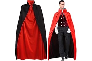 Winwild Halloween Vampir Umhang Erwachsene Halloween Kostüm Damen Vampir Cape Vampirumhang mit Kragen Kostüm Halloween Herren für Karneval Cosplay(L-150cm)