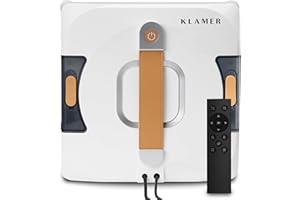 ‎KLAMER KLAMER Fensterputzroboter 3500 Pa – automatischer Fensterreiniger mit 100 ml Doppelwassertank, Nassreinigungsmodus & Rand-Erkennung, leise 60 dB, Absturzsicherung & Smart Pfadplanung