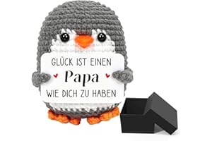 Montrestar Mini Pinguin Geschenke für Papa, Vatergeschenke, Beste Papa Geburtstags Geschenke von Tochter Sohn, Pocket Hug Pinguin Puppe, Vater Geschenk für Weihnachten Silvester Oster Vatertag