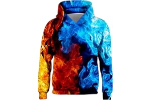 Freshhoodies Sweat-Shirt à Capuche Enfants Imprimé 3D Drôle Manches Longues Poche Capuche Pull pour Garçons Et Filles 5-16 Ans (M-XXXL)