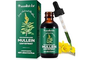 BIBONSE Mullein Tropfen, Mullein Leaf Extract Drops, Königskerzenblatt Tropfen, Bio Königskerzen Extrakt zur Lungenreinigung, Königskerzen Tropfen mit Chlorophyll, Alkohol-frei, 60ml