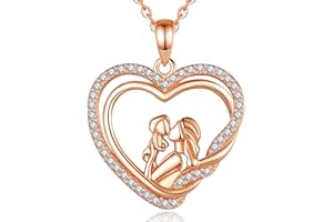 EUDORA Harmony Ball Collar para Madre Hija Plata de Ley 925, Colgante Amor de Madre de Corazón, Joyería de Mamá de Hija Hijo, Original Día de la Madre Regalo para Madre Hija Abuela Esposa, 45CM