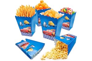 AIOSUY Cars Popcorn Boîtes Flash 12 Pièces, Cars Sac de Pop-corn Flash, Cars Boite de Bonbons, Conteneur de Popcorn Flash Cars, Sac de Bonbons, Soirée Film, Noël, Fête d'anniversaire pour Enfants
