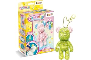 DIAMONDZ CRYSTAL PAINTING CRAZE DIAMONDZ - Juego de llaveros 3D de ositos de peluche - Juego de llaveros DIY de ositos de peluche pintados con diamantes, pintura de diamantes para niños con accesorios