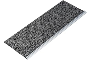 ‎KETTELSERVICE-METZKER Kettelservice-Metzker Sicherheits-Stufenmatte mit Aluprofil, Antirutschmatte für den Außenbereich Salz-Pfeffer 65x24cm, witterungsbeständig