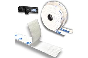 BASAMA 8 metros x 2cm Rollo Belcro Adhesivo Doble Cara Extrafuerte de Nylon + 20 Bridas Sujeta cables | Belcro de Pegar Doble Cara, uso en múltiples superficies | Pegamento Resistente