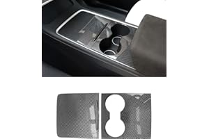 KKTR-CAR Centro de Consola Wrap para Tesla Model Y Model 3, Fibra de Carbono Consola Panel de Cubierta Decoración Interior para Tesla Model Y Model 3 Accesorios (Brillante)