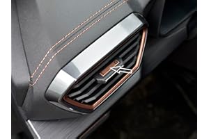 AUTOCOVR Cubierta de acero para Cupra.Leon/Formentor | Color estilo COOPER - Decoración para interruptores de ventilación | 4 piezas inoxidable V1 V2 VZ1 VZ2 VZ3 VZ5 VZ Veloz Edition Leon Accesorios Tuning