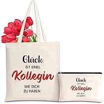 Kollegin Geschenk Set - Canvas Tasche Mit Kosmetiktasche Dankesgeschenk