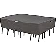 Classic Accessories 55-156-055101-EC Ravenna Oval/Rectangle Patio Table and Chair Cover, X-Large, Taupe