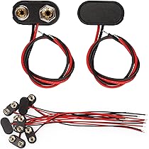 Connettore A Clip Per Batteria 9V PP3 - Cavi Stagnati 15cm Nero E Rosso - Foto 2