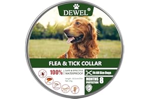DEWEL 63.5cm Zeckenhalsband für Hunde und Katze, Floh Zecken Kragen Floh-und Zecken Prävention Halsbänder, Verstellbar Wasserdicht Hund Flohhalsband