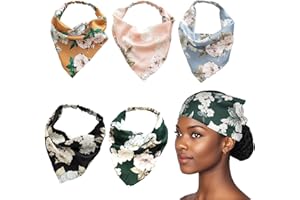 BSITSSS 5 sztuk opasek na głowę dla kobiet, letnie akcesoria do włosów, róże kwiaty, trójkąt, elastyczne bandany na głowę, jedwabne opaski na głowę dla kobiet i dziewcząt