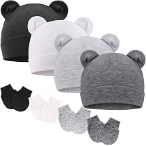 6 Bonnets Bébé DRESHOW - Doux, Tricotés, 0-24 Mois, Unisexe, Multi-Couleurs