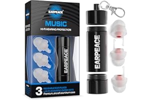 EarPeace High Fidelity Concert Ear Plugs - Hearing Protection Earplugs for Concerts, Festivals, and Loud Venues - 3 Levels of Noise Reduction - Noise Cancelling Ear Plugs Up to 26dB