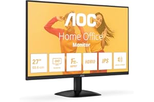 AOC Monitor QHD Q27B35E de 27 Pulgadas, 75 Hz, IPS, 1 ms MPRT, sincronización adaptativa, HDR10 2560 x 1440, HDMI 1 x 1.4, DP 1 x 1.4, Negro, 27 Inch QHD IPS, No Altavoces