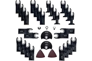 DYDHRER 50 PCS lame outil multifonction Accessoires Kit, lame de scie oscillante pour métal bois plastique outil multitool accessoires pour Dremel Dewalt Parkside Fein Bosch Makita Milwaukee Einhel