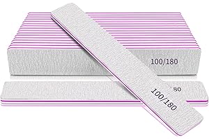 METEOROCK Limes A Ongles 100/180 Grain, 12 Pièces Limes A Ongles Professionnelle, Lime à Ongles Réutilisable, Lime Ongle Double Faces Lavables, Lime A Ongles Pour Ongles Acryliques Et Naturels, Limes A Ongles