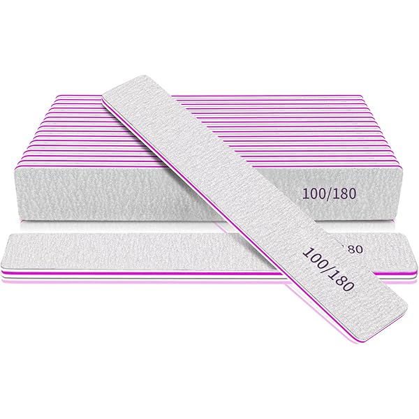 LINXIAOHUAN Nagelfeilen-Set, 6 Stück – Professionelle Nagelpolierer, Waschbar, Mit 6 Körnungen (80-320), Doppelseitig, Pink