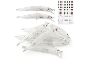 OriGlam 20pcs Lure Blanks Unpainted Fishing Lures, Blank Unpainted Minnow Crankbaits, Topwater Fishing Blanks Lures with 3D Fishing Eye for Salmon Trout Bass