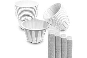 500 Pack - RE-GEN - Wax Paper Medicine Pot 28ml | Fluid Resistant to Allow Use with Liquids | Ideal for Medication Distribution in Care Homes and Nursing Homes as Well as Personal Use