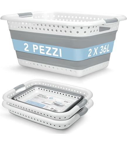 Cesto Portabiancheria SAMMART 42 Litri - Pieghevole, In
