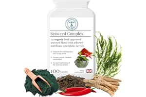 Complementary Supplements - Organic Seaweed Complex - Herbal Thyroid Health Support - Fucus Vesiculosus Bladderwrack, Kelp, Spirulina, Chlorella, Ashwagandha | 100 Capsules