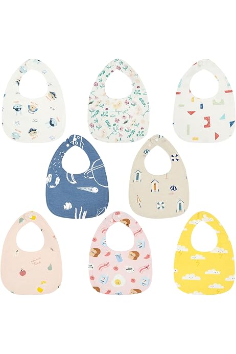 Bavoir Bandana Bébé En Coton Absorbant – Motifs Dessin Animé, 2 Pressions Réglables, Unisexe, Pour Bave Et Repas - 2