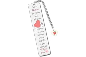 HZBLAZ Nonna Segnalibri Festa della Mamma Regalo Segnalibro Nonna e Nipote Amore per Sempre Regalo Compleanno Migliore Nonna del Mondo Pensionamento Apprezzare l'amore Citazioni Ricordi Natale Ringraziamento
