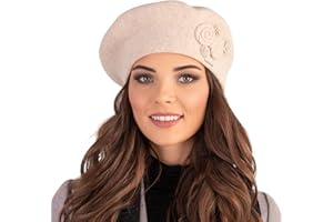 Vivisence Berretto Elegante Invernale di Lana con Fiore 7049