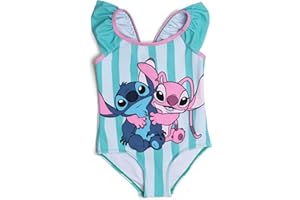 Disney Lilo and Stitch Angel Girls Kids Swimsuit Swimming Costume Swimwear Frilly One Piece