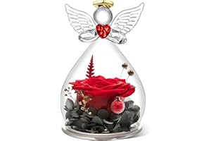 ‎QINQINXIN Qinqinxin Muttertagsgeschenke für Mama, Ewige Rose Engel Figur Geschenk für Mama Oma, Ewige Blume Kuppel Glas Engel, Infinity Rosen Geschenke für Frauen, Originelles Geschenke zum Muttertag Geburtstag