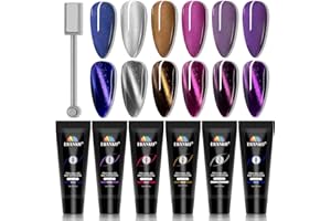 EBANKU Poly Gel Nail Kit, 8 Colori Glitter Estensione Unghie Builder Gel Ricostruzione per Principianti o Professionisti Nail Art