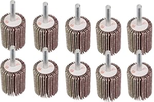TYENAZA 10 Stück Fächerschleifer 60 Körnung, Lamellenschleifer 30 x 40 x 6 mm für Bohrmaschine/Rotierendes Werkzeug, für Entfernen und Polieren von Rostfarbe